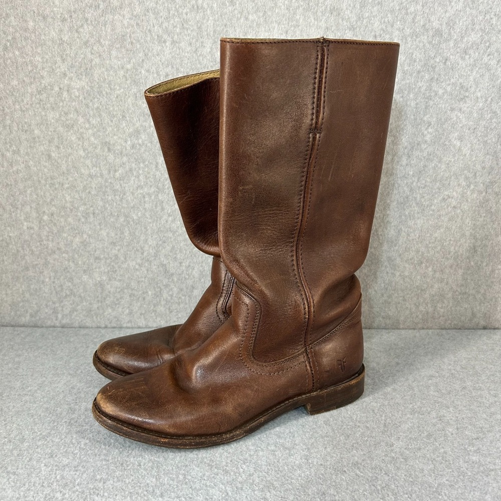 FRYE Made in Mexico 80s 90s Riding Campus Boots Brown Leather Womens Size 8 B